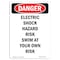 Signmission Safety Sign, OSHA Danger, 10" Height, Electric Shock Hazard Risk Swim, Portrait OS-DS-D-710-V-2542 - alternate 1
